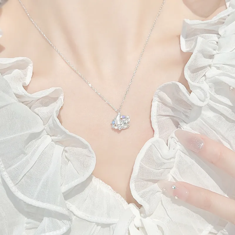 LUCKY ZHY S925 Silver Necklaces Women's-4