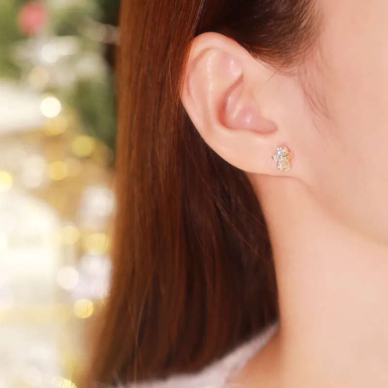 LUCKY ZHY S925 Silver Stud Earrings Women's-6