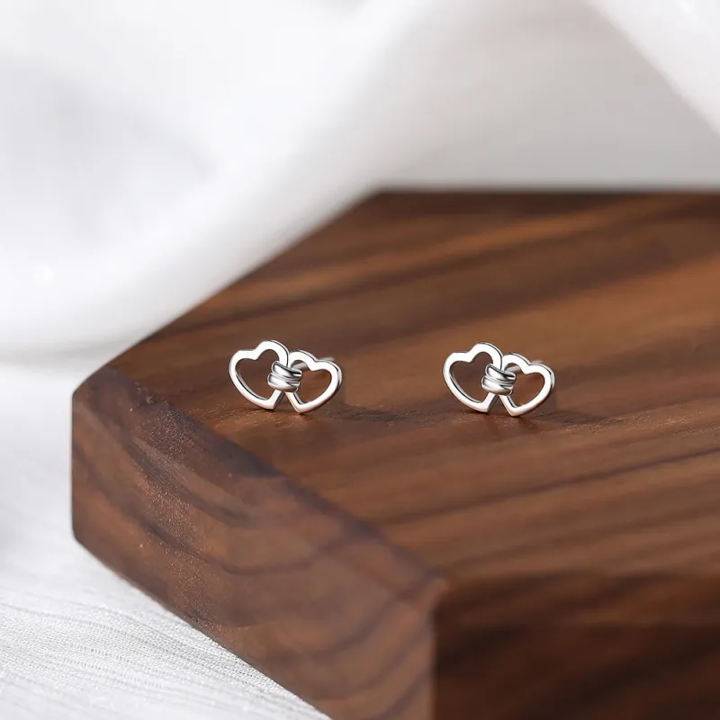 High Quality 999 Fine Silver Stud Earrings Fashion Stud Earrings Women's-2