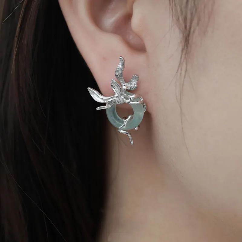 LUCKY ZHY S925 Silver Earrings Women's-5