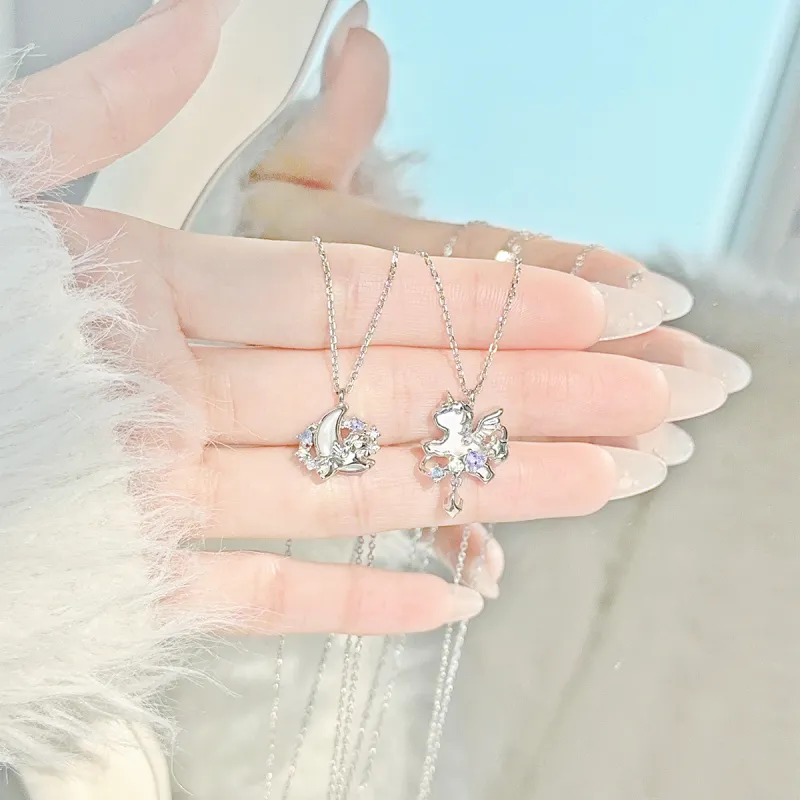 LUCKY ZHY 925 Sterling Silver Necklaces Women's-6