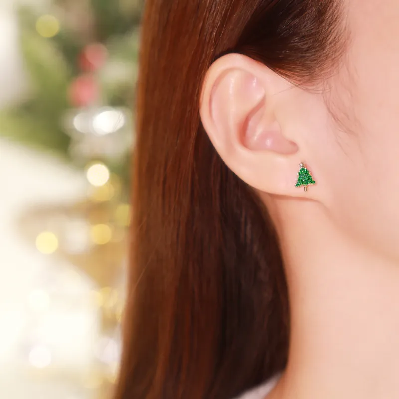 LUCKY ZHY S925 Silver Stud Earrings Women's-7