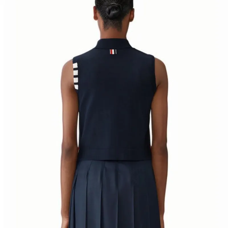 THOM BROWNE 4 Bar Cropped Vest-1