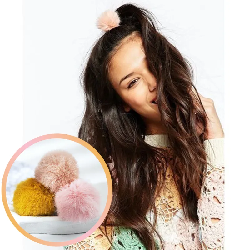 GOODY Faux Rabbit Fur Hair Tie Women's-4