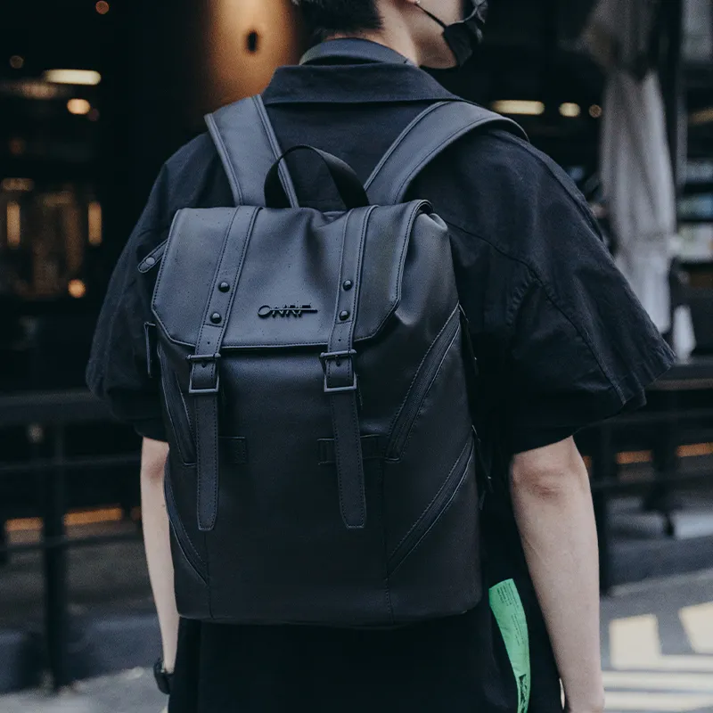 ONRF Polyester Laptop Backpack Large Size Unisex Cool Black-5