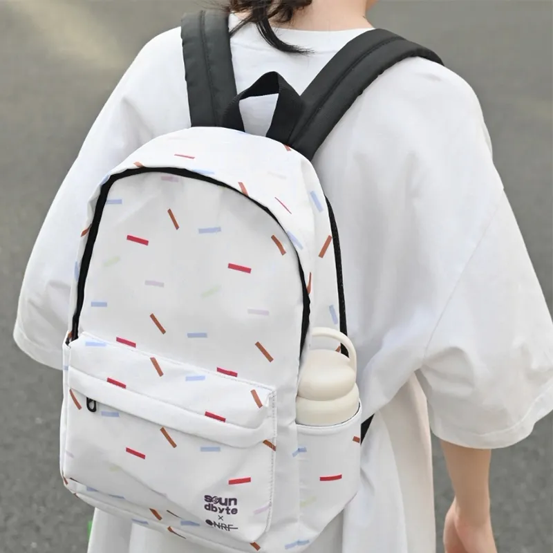 ONRF SOUNDBYTE Collaboration Polyester Laptop Bag Backpack Medium Size Unisex White-1
