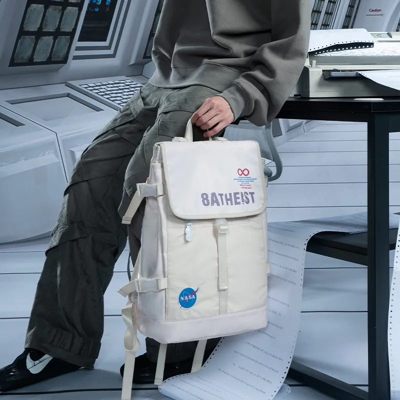 8atheist NASA Collaboration Polyester Backpack Unisex Ecru Color Blocking-9