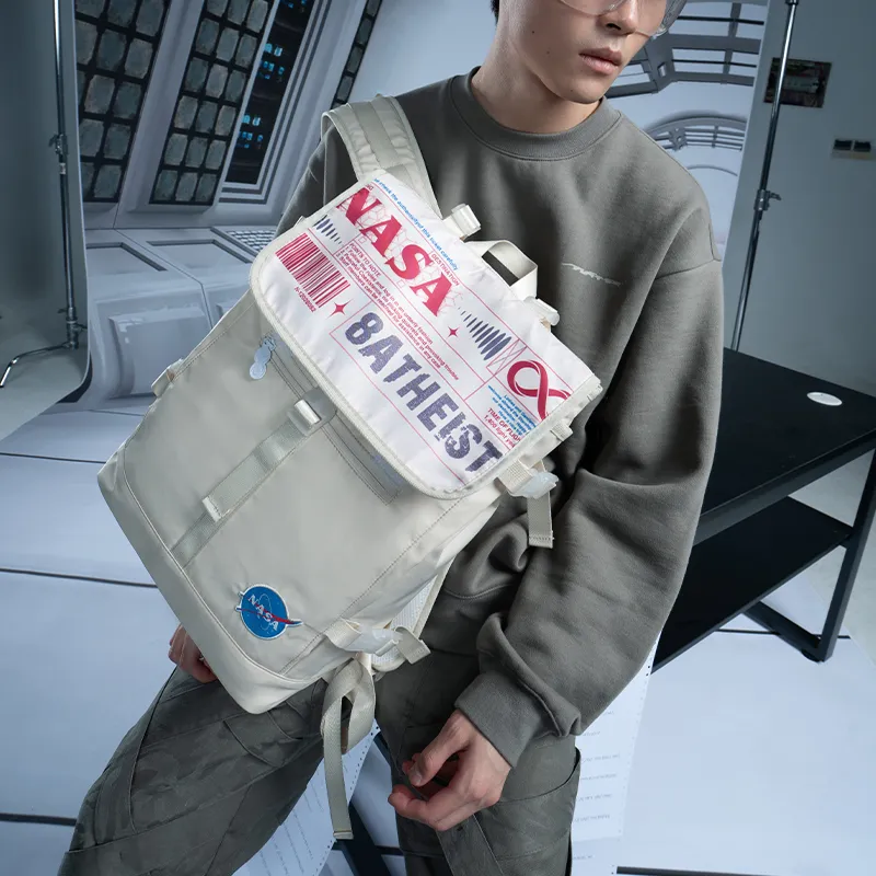 8atheist NASA Collaboration Polyester Backpack Unisex Ecru Color Blocking-6