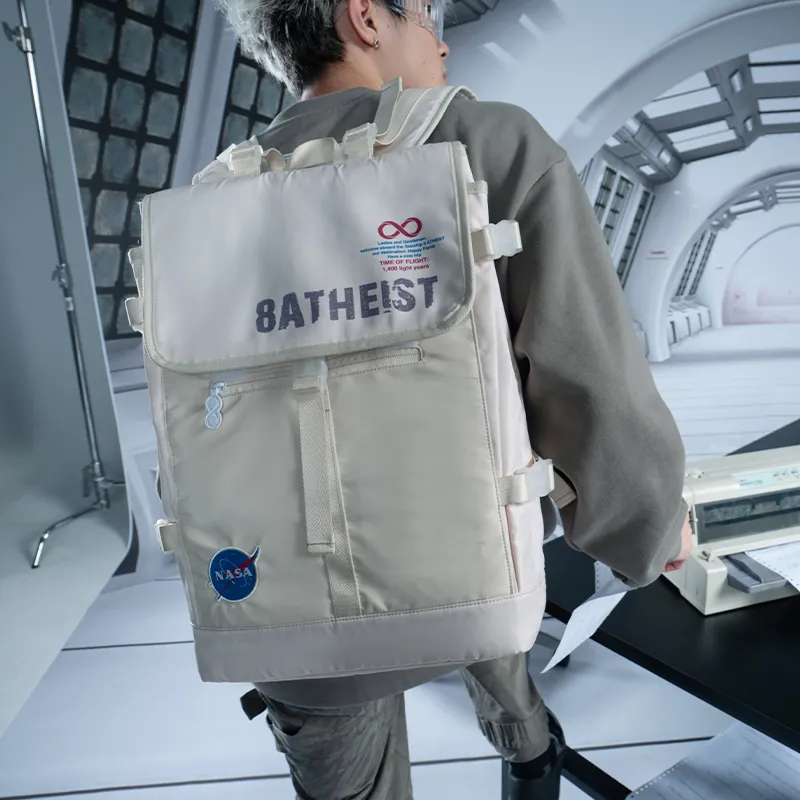 8atheist NASA Collaboration Polyester Backpack Unisex Ecru Color Blocking-15