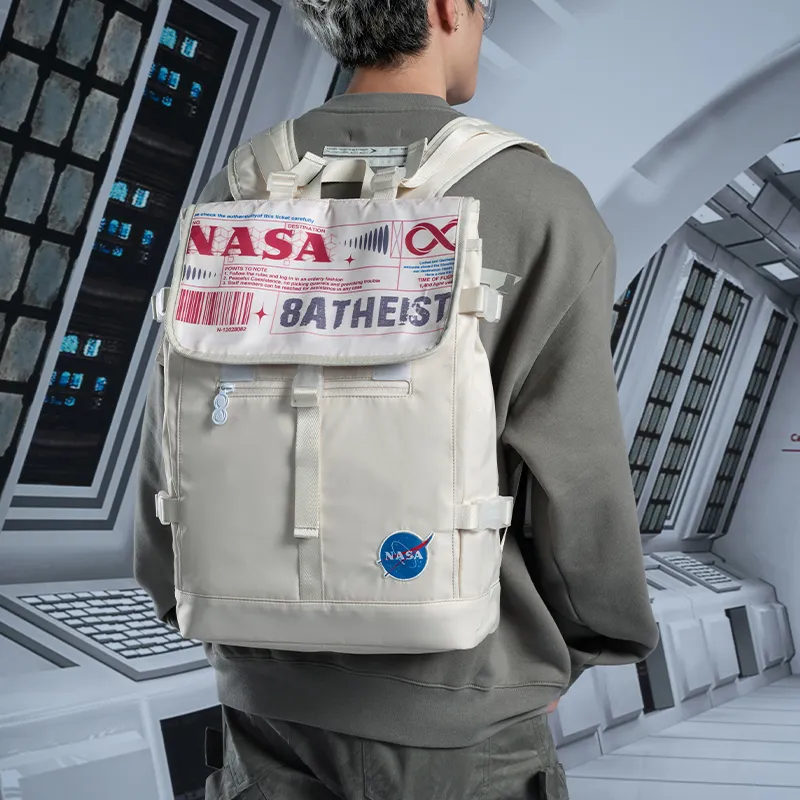 8atheist NASA Collaboration Polyester Backpack Unisex Ecru Color Blocking-1