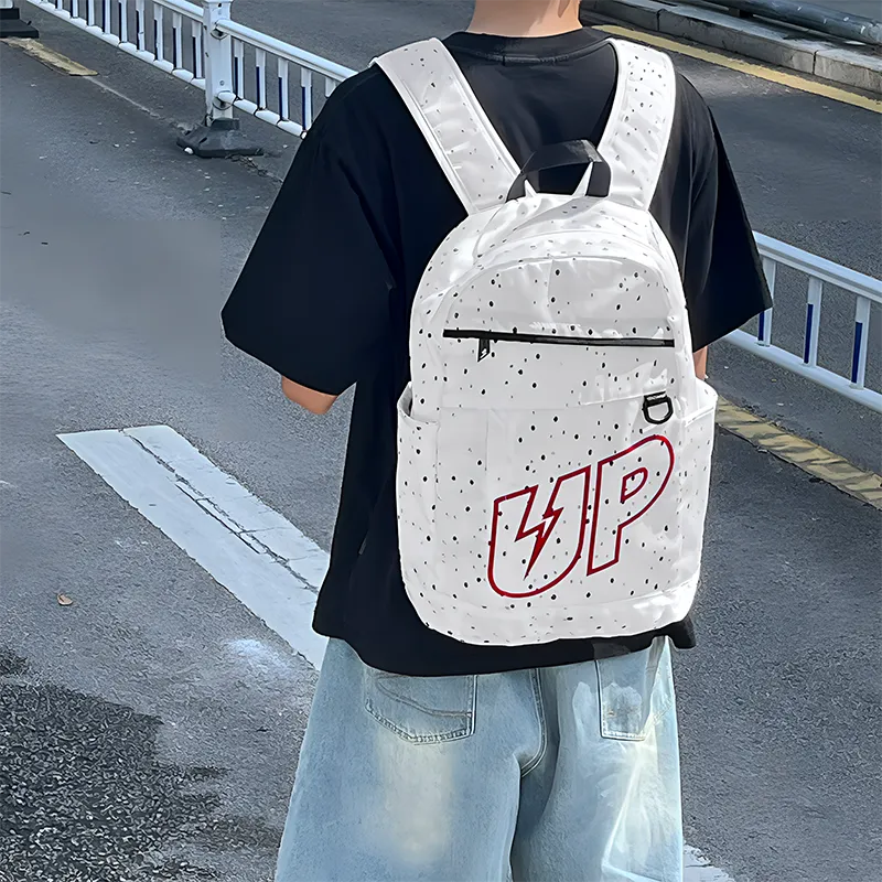 TURN UP Polyester Backpack Regular Unisex White-6