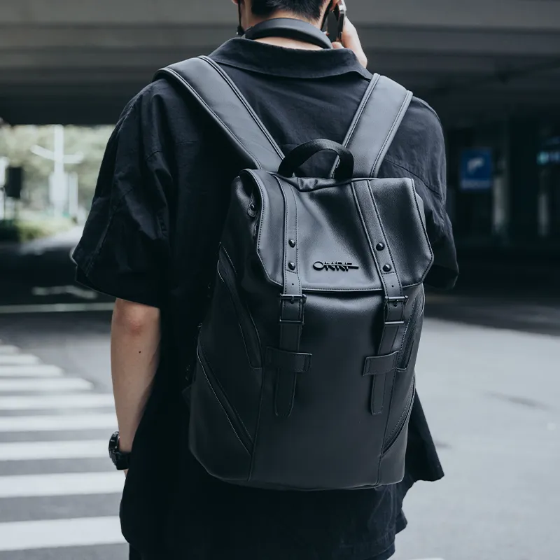 ONRF Polyester Laptop Backpack Large Size Unisex Cool Black-4