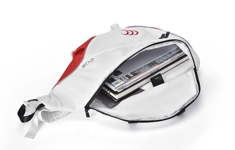 COEXISTENCE Water repellent Polyester Quiver Bag, Sling Bag, Crossbody Bag Regular Unisex White Red-3