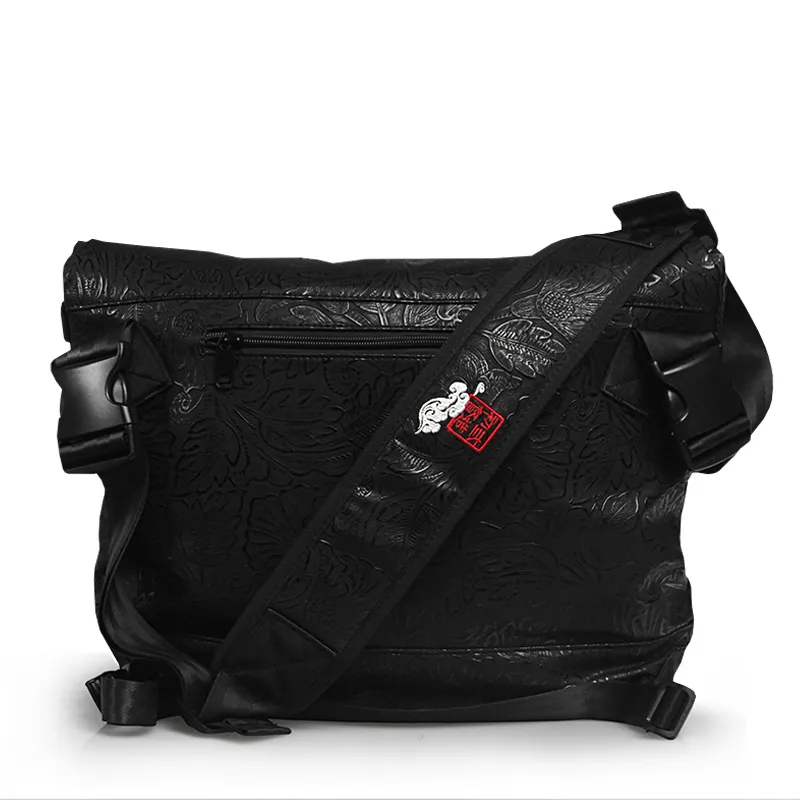 First Note PVC Shoulder Bag, Crossbody Bag, Messenger Bag Tubas Unisex Black-4
