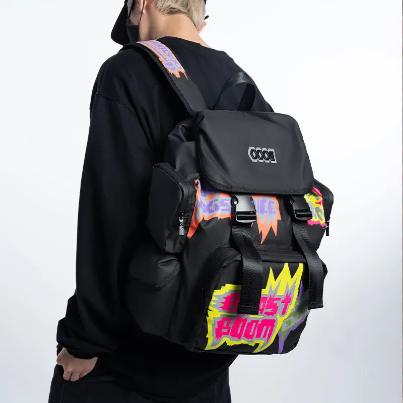 COEXISTENCE Polyester Backpack Basketball Bag Tubas Unisex Black/Multicolor-1