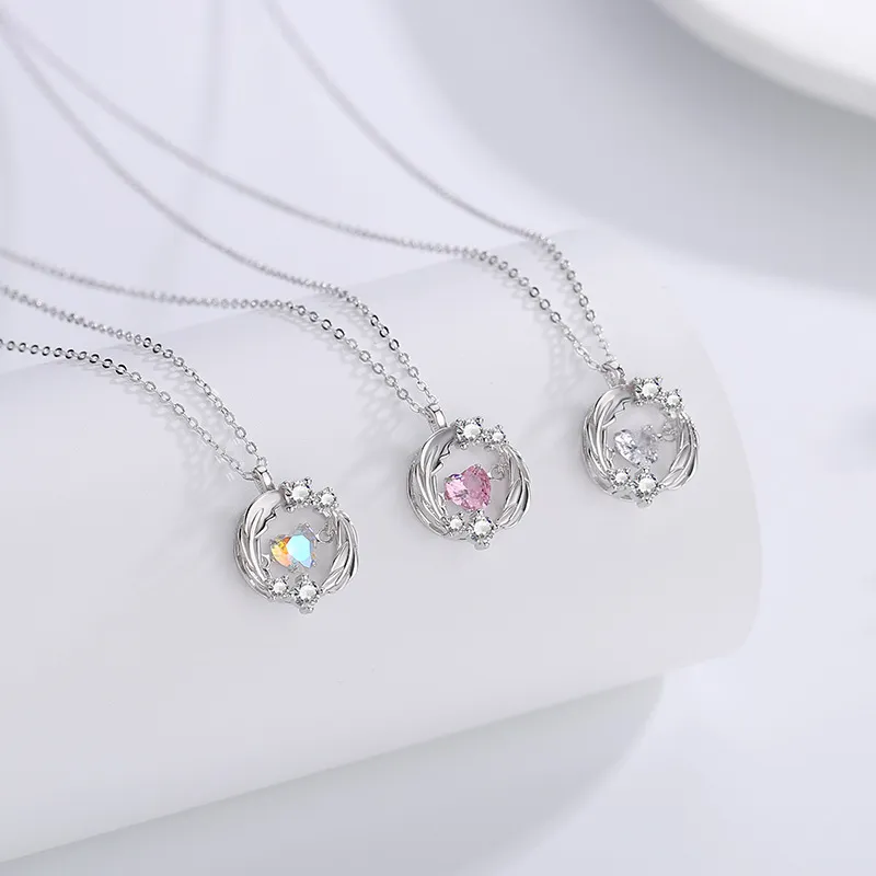 ICEKID Glass Cat Eye Necklaces Women's-4