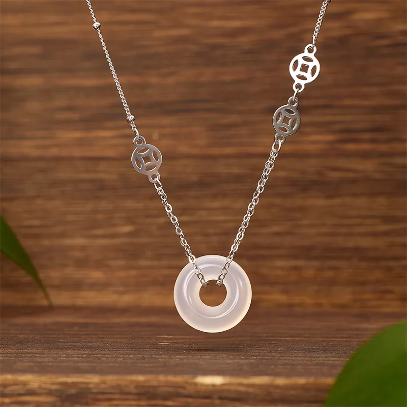 Koran Chalcedony Jade Necklaces Women's-4