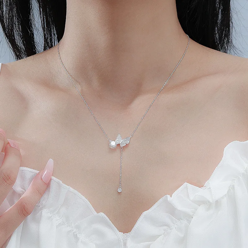Koran 999 Silver Zircon Necklaces Women's-2