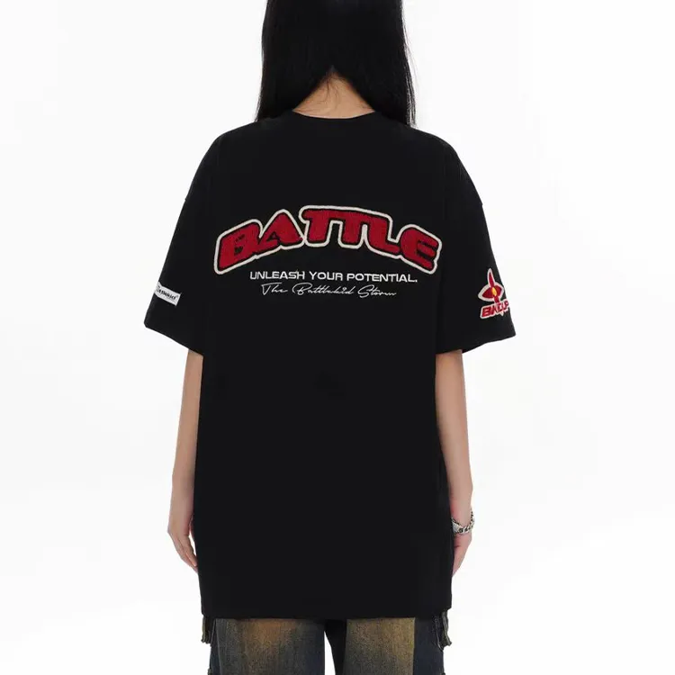 WELTER EXPERIMENT Trendy Individual Versatile T Shirt Unisex Classic Black-5