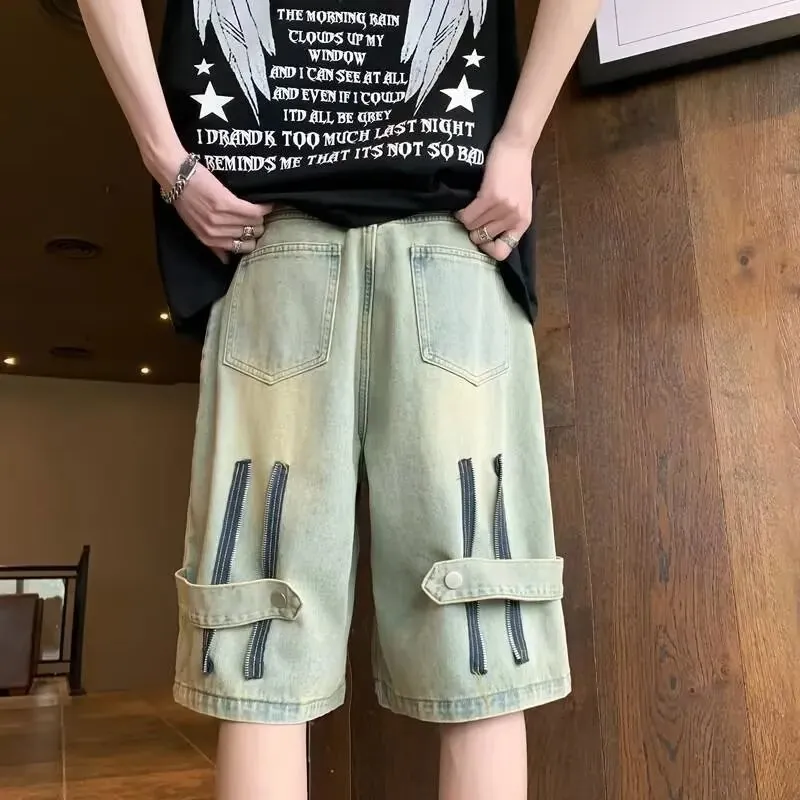 Extreme Turbo Denim Shorts Unisex Yellow Mud-4