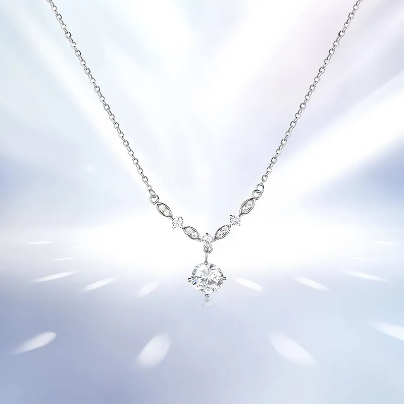 Silver Trim S925 Silver Necklaces Women's-5