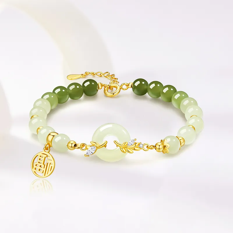Yuanyanghuangjin Hetian Jade Bracelets White Jade Unisex-1