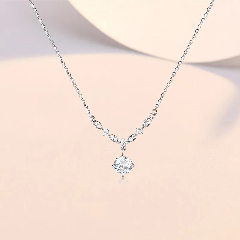 Silver Trim S925 Silver Necklaces Women's-4