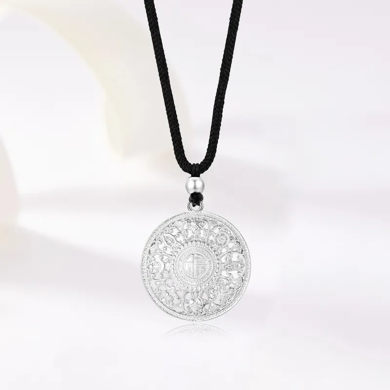 Yuanyanghuangjin 999 Fine Silver Necklaces Unisex-3