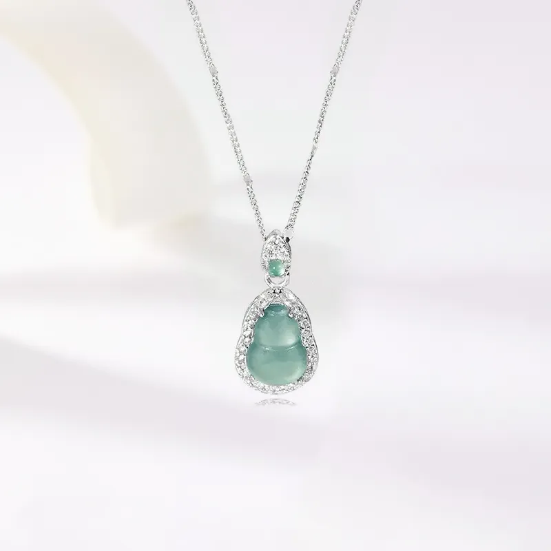 Yuanyanghuangjin Glutinous Jade Jadeite Necklaces Women's-3