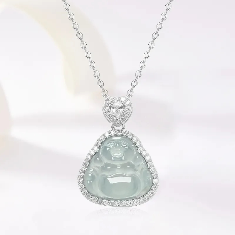 Yuanyanghuangjin Ice Glutinous Jadeite Necklaces Women's-3