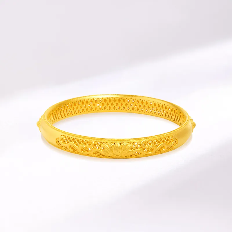 Yuanyanghuangjin 999 Fine Silver Bangles Women's-2
