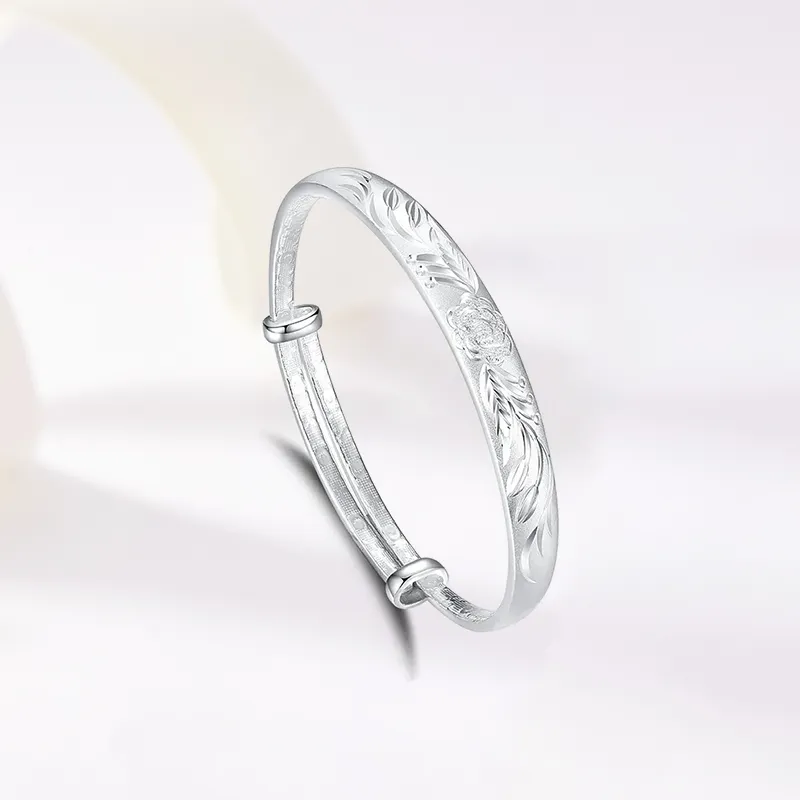 Yuanyanghuangjin 999 Fine Silver Bangles Women's-1