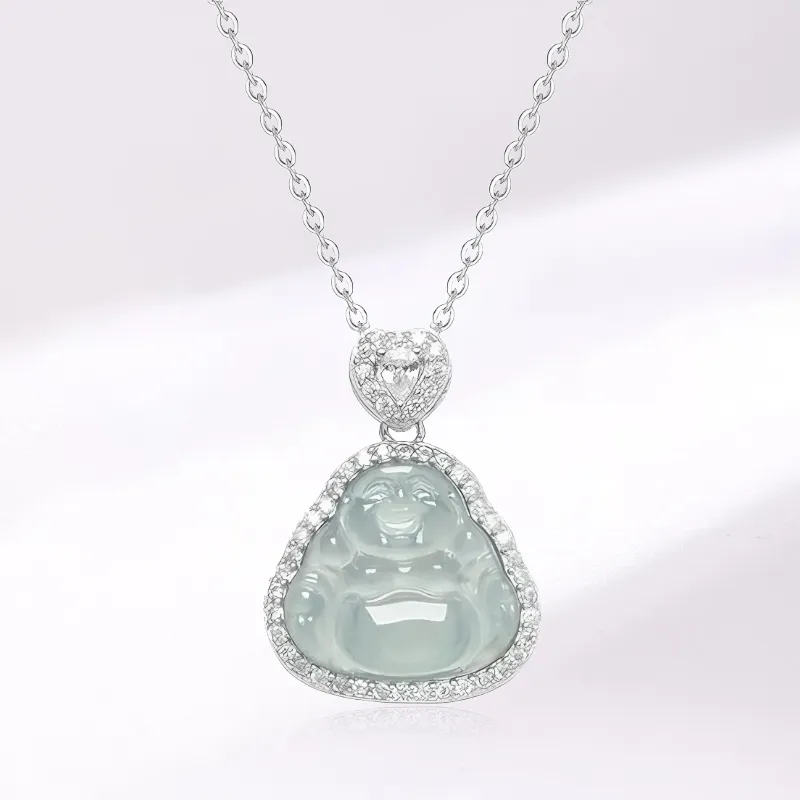 Yuanyanghuangjin Ice Glutinous Jadeite Necklaces Women's-2