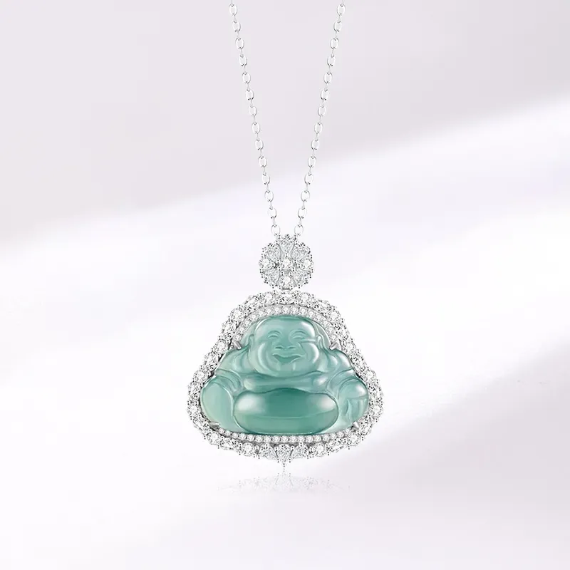 Yuanyanghuangjin Ice Glutinous Jadeite Necklaces Women's-2