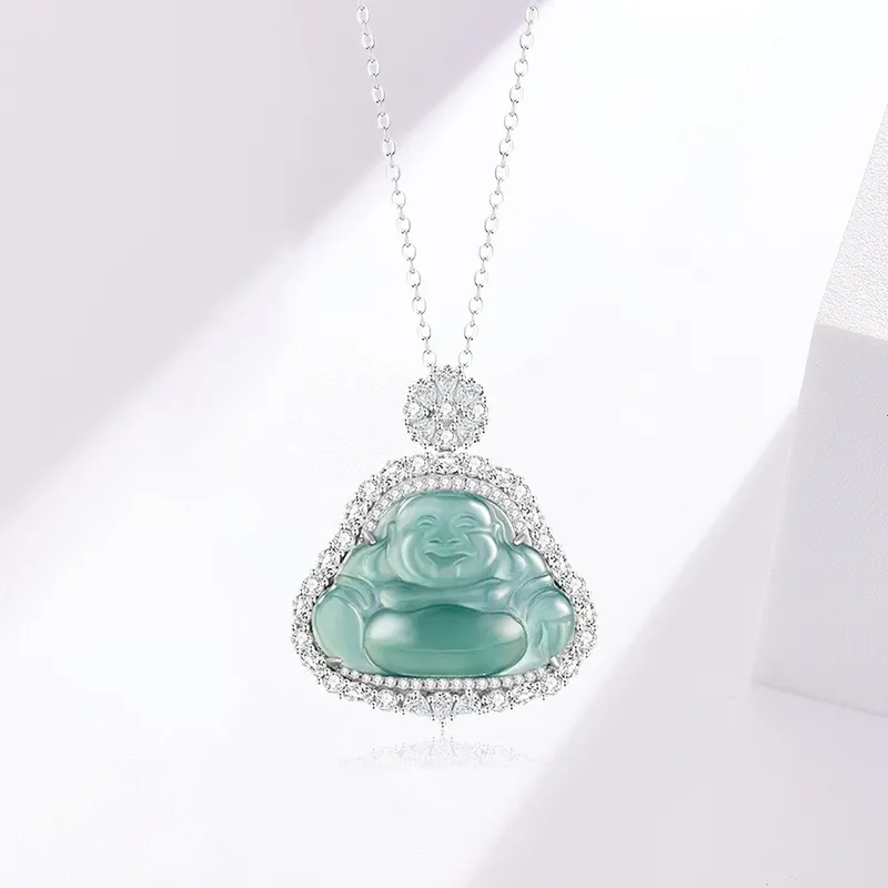 Yuanyanghuangjin Ice Glutinous Jadeite Necklaces Women's-1