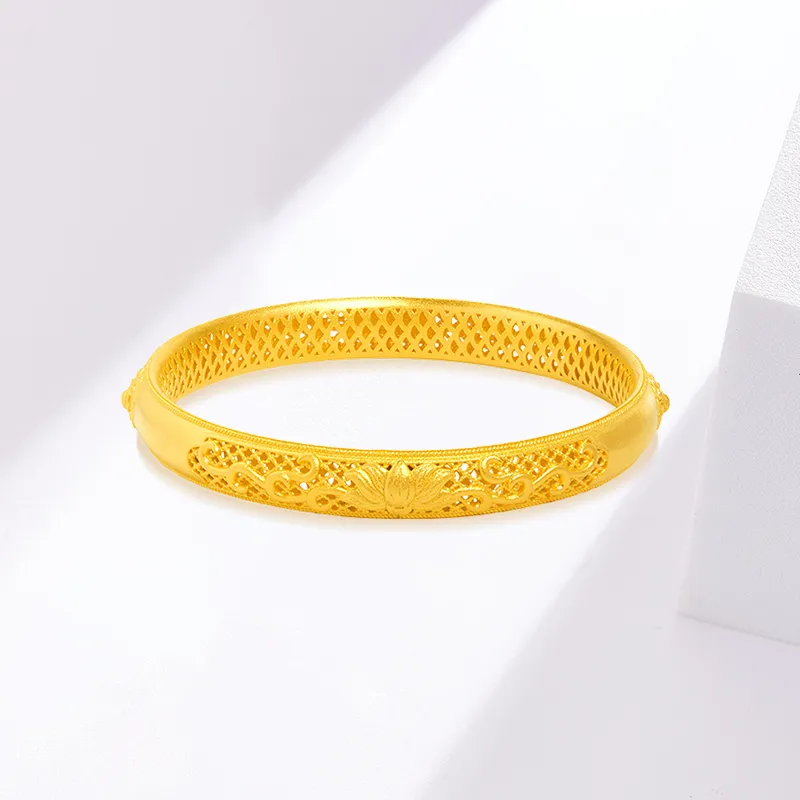 Yuanyanghuangjin 999 Fine Silver Bangles Women's-1
