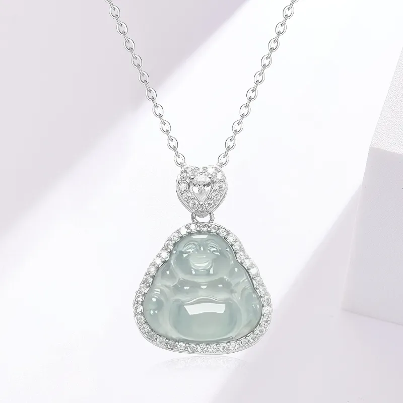 Yuanyanghuangjin Ice Glutinous Jadeite Necklaces Women's-1