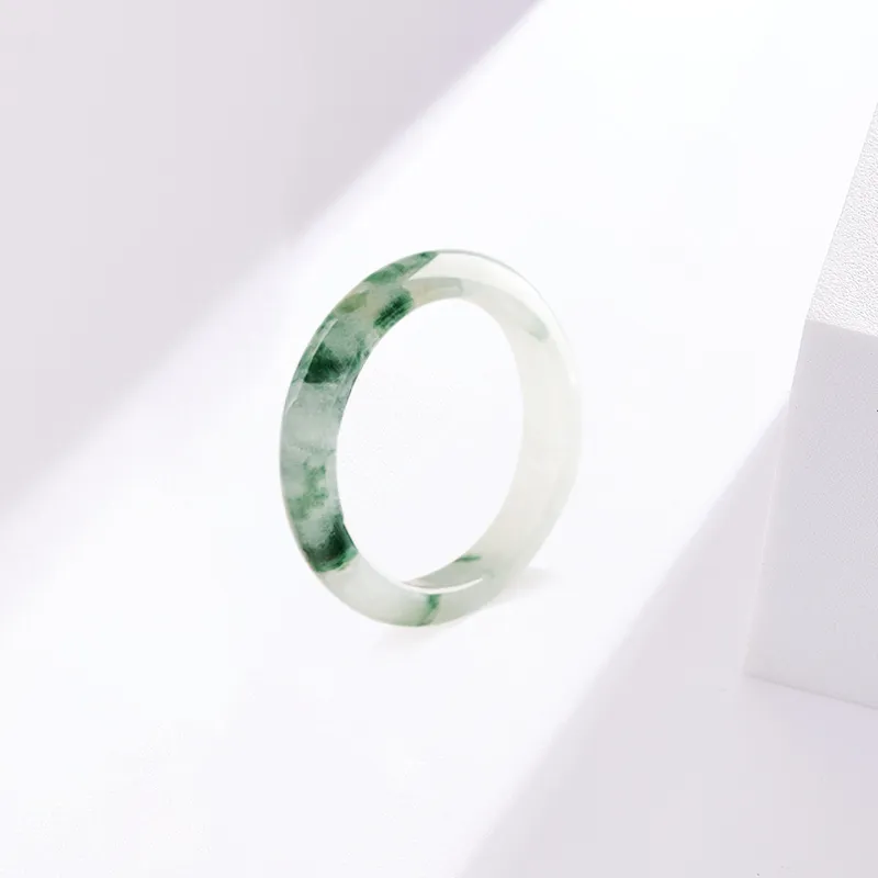 Yuanyanghuangjin Glutinous Jade Jadeite Rings Unisex-1