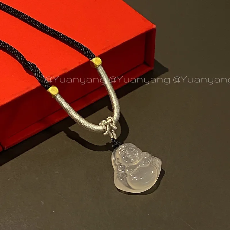 Yuanyanghuangjin Chalcedony Necklace, Adjustable Unisex-1