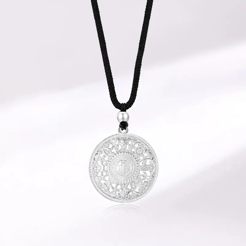 Yuanyanghuangjin 999 Fine Silver Necklaces Unisex-2