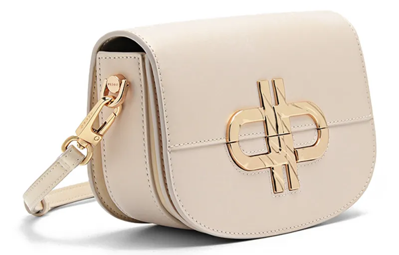 PEDRO Icon Series Cow Leather Saddle Bag, Shoulder Bag Women's Champagne-4