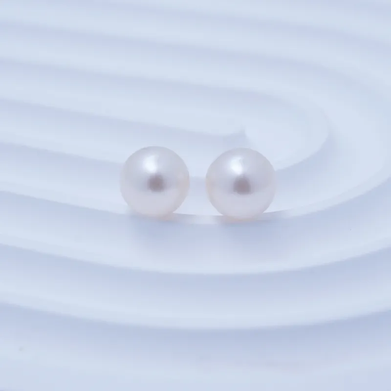 FURA FIRA Freshwater Pearl 7 8mm Round Stud Earrings Women's-2
