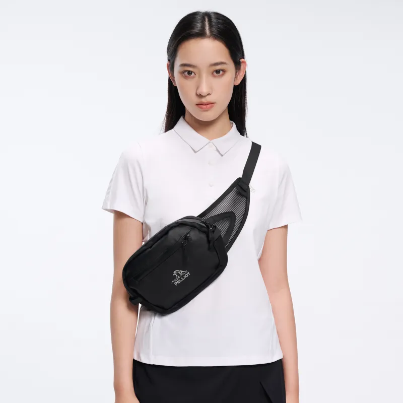 PELLIOT Polyamide Sling Bag Regular Unisex Obsidian Black/Obsidian Black & Rock Gold-2