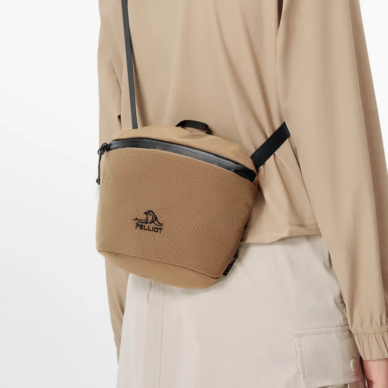 PELLIOT Scratch Resistant Abrasion Resistant Sports Bag, Crossbody Bag Unisex Obsidian Black/Ecru/Golden Palm-15