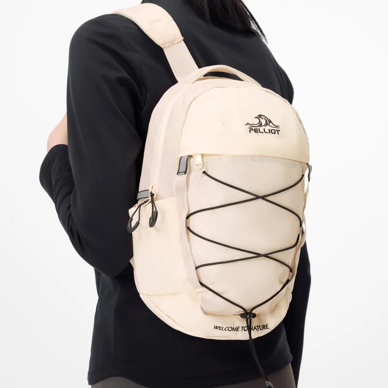 PELLIOT Oxford Backpack Regular Unisex Obsidian Black/Coconut Milk White/Cherry Blossom Pink-8
