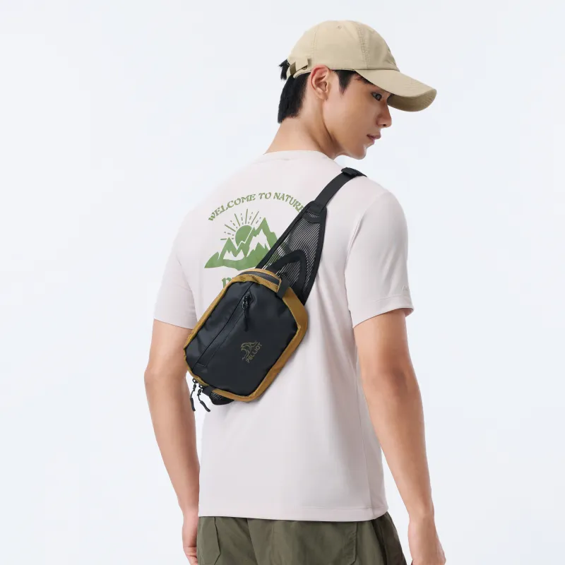 PELLIOT Polyamide Sling Bag Regular Unisex Obsidian Black/Obsidian Black & Rock Gold-7