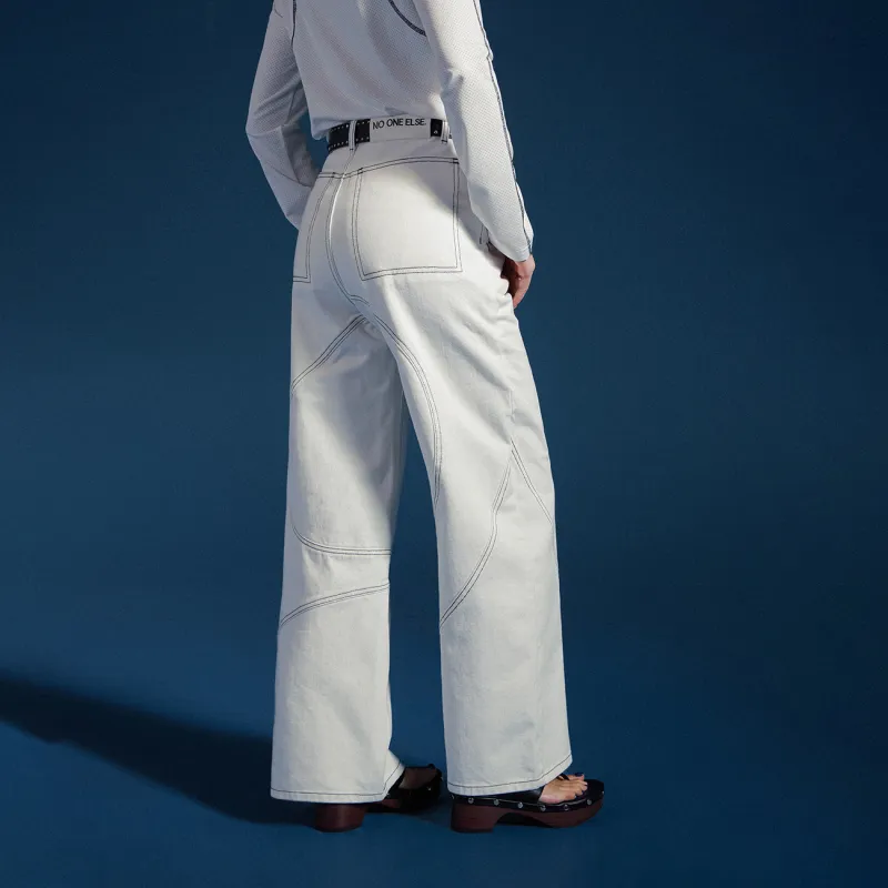 NO ONE ELSE Casual Pants Unisex White-3
