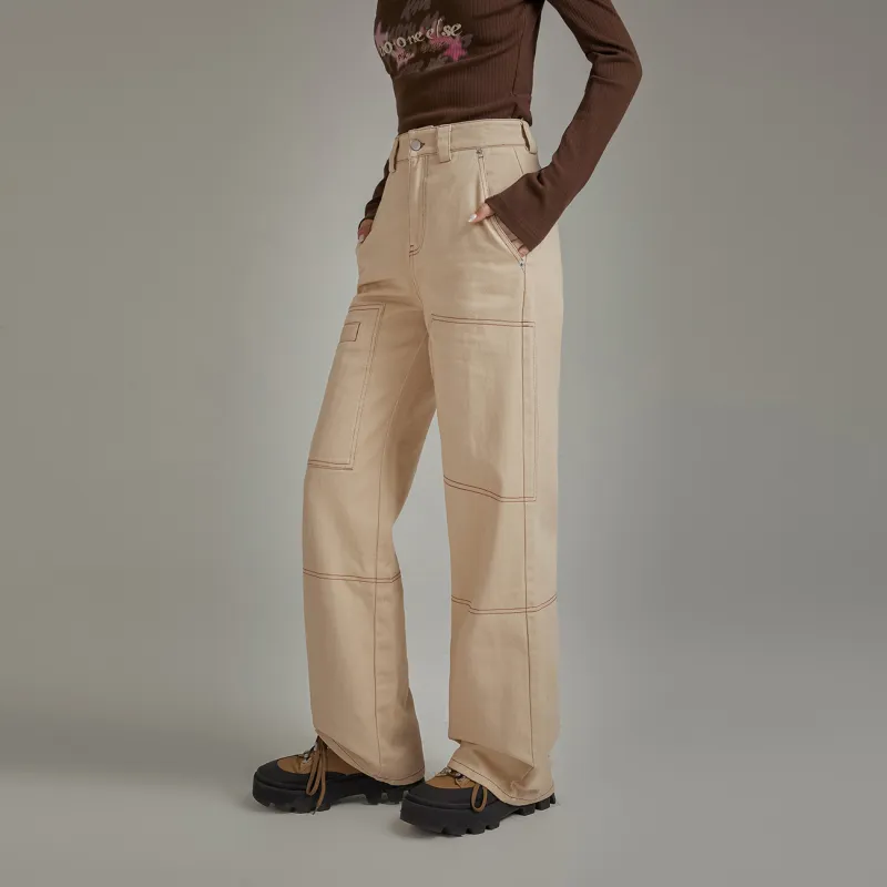 NO ONE ELSE Casual Pants Women's Khaki-2