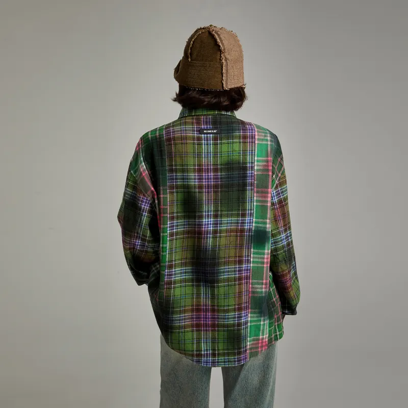 NO ONE ELSE Shirts Women's Green Plaid-2