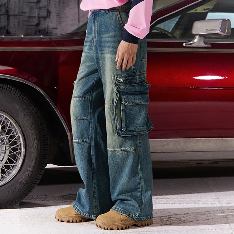 NO ONE ELSE x QQ XUANWU Jeans Unisex Denim Blue-2